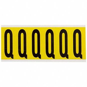 BRADY Letter Label Q 1-1/2 in W x 3-1/2 in H, 24UZ62
