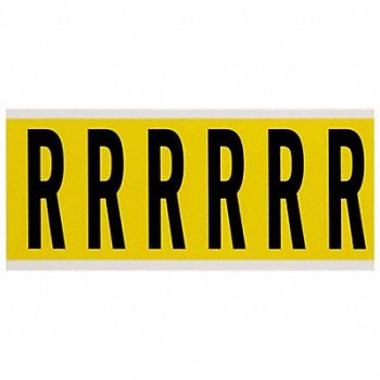 BRADY Letter Label R 1-1/2 in W x 3-1/2 in H, 24UZ63