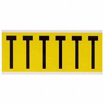 BRADY Letter Label T 1-1/2 in W x 3-1/2 in H, 24UZ65