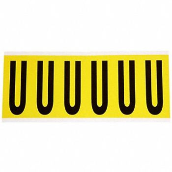BRADY Letter Label U 1-1/2 in W x 3-1/2 in H, 24UZ66