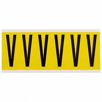 BRADY Letter Label V 1-1/2 in W x 3-1/2 in H, 24UZ67