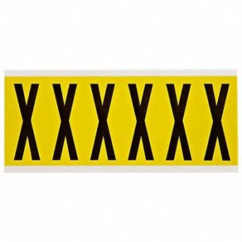 BRADY Letter Label X 1-1/2 in W x 3-1/2 in H, 24UZ69
