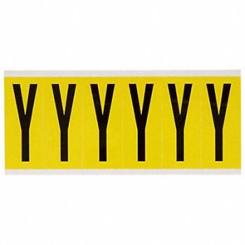 BRADY Letter Label Y 1-1/2 in W x 3-1/2 in H, 24UZ70