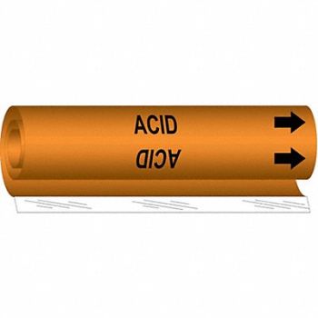 BRADY Pipe Marker Acid 5 in H 8 in W, 24VC16