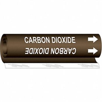 BRADY Pipe Marker Carbon Dioxide 5 in H 8 in W, 24VC25