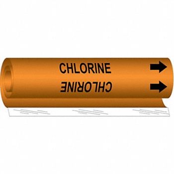 BRADY Pipe Marker Chlorine 5 in H 8 in W, 24VC29