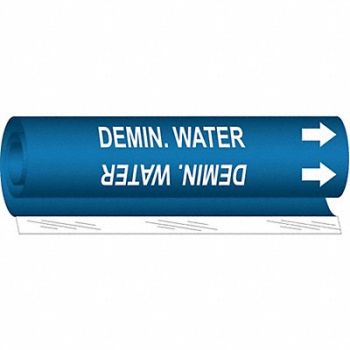 BRADY Pipe Marker Dem Water 5 in H 8 in W, 24VC38