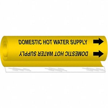 BRADY Pipe Mrkr Domestic Hot Watr Supply 5in H, 24VC41