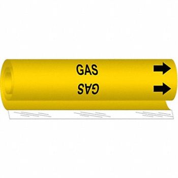 BRADY Pipe Marker Gas 5 in H 8 in W, 24VC49