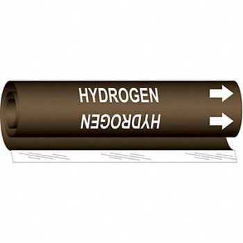 BRADY Pipe Marker Hydrogen 5 in H 8 in W, 24VC68