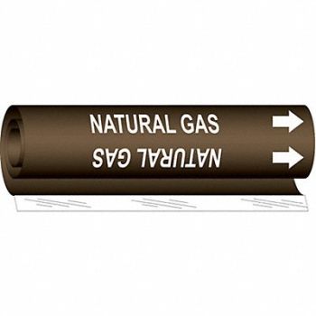 BRADY Pipe Marker Natural Gas 5 in H 8 in W, 24VC78