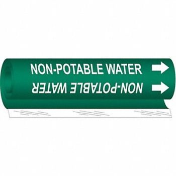 BRADY Pipe Markr Non-Potable Water 5in H 8in W, 24VC81
