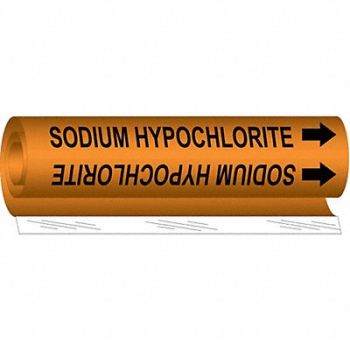 BRADY Pipe Mrkr Sdium Hypochlorite 5in H 8in W, 24VC95