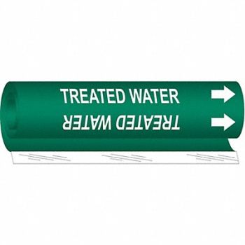 BRADY Pipe Marker Treated Water 26in H 12in W, 24VF18
