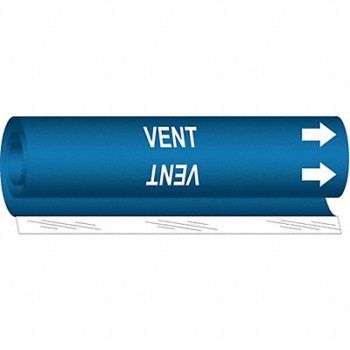 BRADY Pipe Marker Vent 5 in H 8 in W, 24VD05