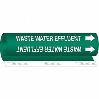 BRADY Pipe Mrkr Waste Water Efflnt 5in H 8in W, 24VD07
