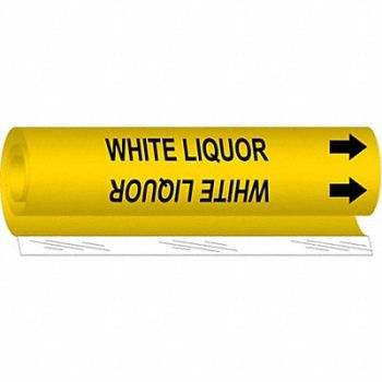BRADY Pipe Marker White Liquor 5 in H 8 in W, 24VD10