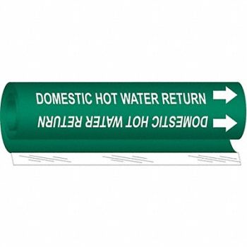 BRADY Pipe Mrkr Domestic Hot Watr Return 9in H, 24VD48