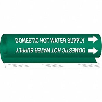 BRADY Pipe Mrkr Domestic Hot Watr Supply 9in H, 24VD50