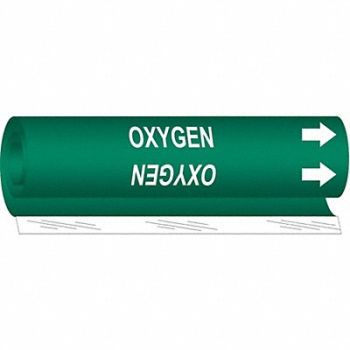 BRADY Pipe Marker Oxygen 26 in H 12 in W, 24VF01