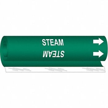 BRADY Pipe Marker Steam 26 in H 12 in W, 24VF14