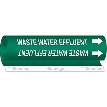 BRADY Pipe Mrkr Waste Water Efflnt 9in H 8in W, 24VE15
