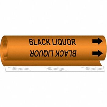 BRADY Pipe Marker Black Liquor 12 in H 12 in W, 24VE36