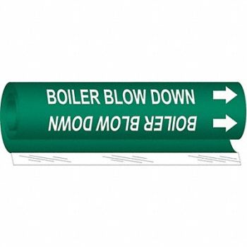BRADY Pipe Marker Boiler Blow Down 9in H 8in W, 24VD29
