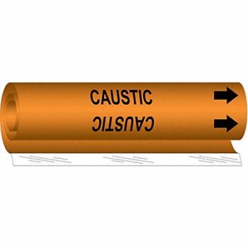 BRADY Pipe Marker Caustic 5 in H 8 in W, 24VC26