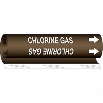 BRADY Pipe Marker Chlorine Gas 9 in H 8 in W, 24VD40