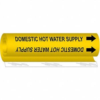 BRADY Pipe Marker Domestic Hot Water Supply, 24VE58