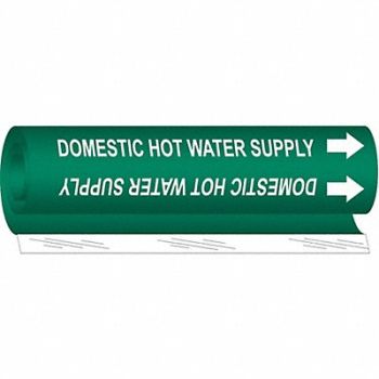 BRADY Pipe Marker Domestic Hot Water Supply, 24VE59