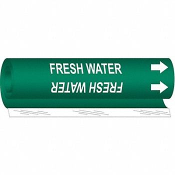 BRADY Pipe Marker Fresh Water 26 in H 12 in W, 24VE65