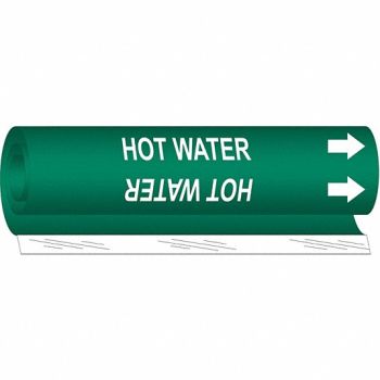 BRADY Pipe Marker Hot Water 26 in H 12 in W, 24VE77