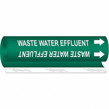 BRADY Pipe Marker Waste Water Effluent 26in H, 24VF23