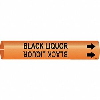 BRADY Pipe Marker Black Liquor 2 4/5 in W, 24VH71