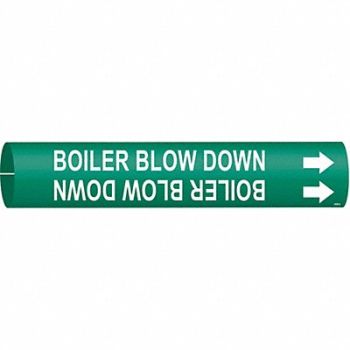 BRADY Pipe Mrkr Boilr Blow Dwn 7/8in H 7/8in W, 24VH81