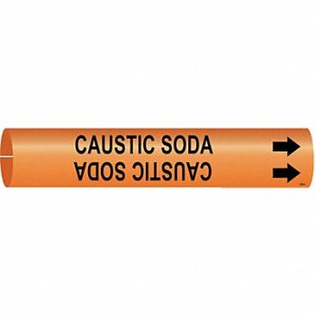 BRADY Pipe Marker Caustic Soda 2 in H 2 in W, 24VH96