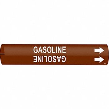 BRADY Pipe Marker Gasoline 2 in H 2 in W, 24VJ24