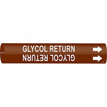 BRADY Pipe Marker Glycol Return, 24VJ29