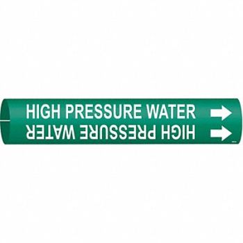 BRADY Pipe Mrkr High Pressure Watr 2in H 2in W, 24VJ55