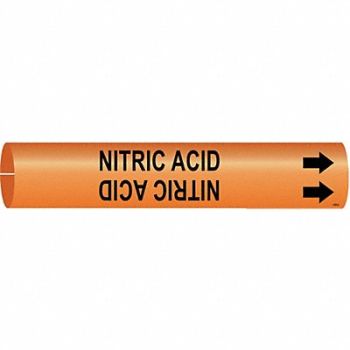 BRADY Pipe Marker Nitric Acid 2 in H 2 in W, 24VJ95