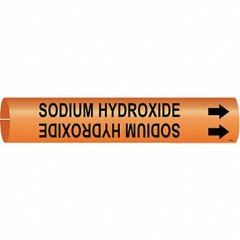 BRADY Pipe Marker Sodium Hydroxide 2 4/5in W, 24VK53