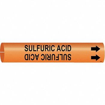 BRADY Pipe Marker Sulfuric Acid 2 in H 2 in W, 24VK76