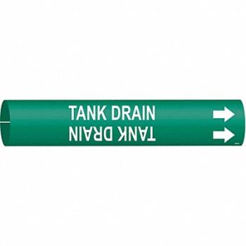 BRADY Pipe Marker Tank Drain 7/8 in H 7/8 in W, 24VK79