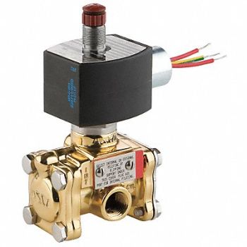 REDHAT Solenoid Valve Brass NC Air Inert Gas, 24W676