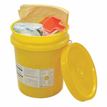 SPILFYTER Dry Base Neutralizer Spill Kit Bucket, 24W853