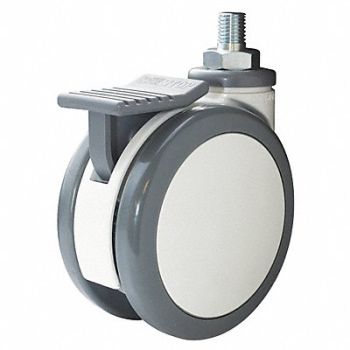 GRAINGER APPROVED Twin-Wheel Threaded Stem Caster 5, 24WA57