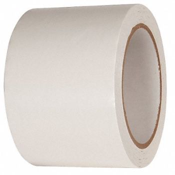 GRAINGER APPROVED Floor Tape White 3 inx216 ft Roll PK2, 24WH28