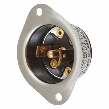 HUBBELL Midget Locking Flgd Inlet Nema Ml-3P, 24X654